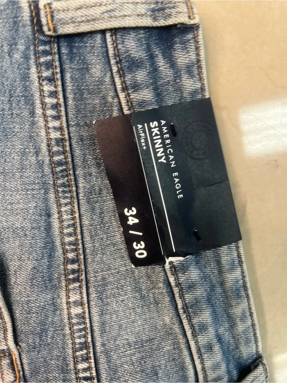 Sz 34x30 American Eagle Outfitters Distressed Light Blue Slim Jeans